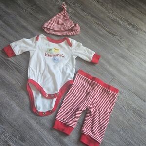 3M Boys Little Me Red and White Bodysuit Set